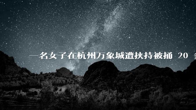 一名女子在杭州万象城遭挟持被捅 20 多刀,隆胸***体救了一命,这反映出哪些公安系统的问题?